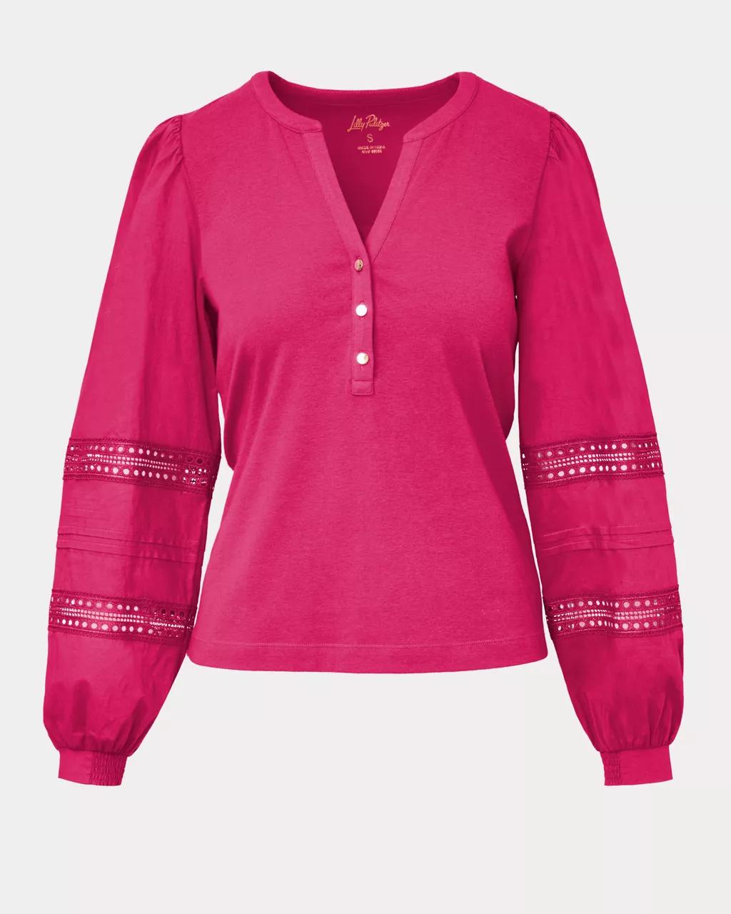 Lilly Pulitzer - Ronson Long Sleeve Knit Top - Berry Bouquet