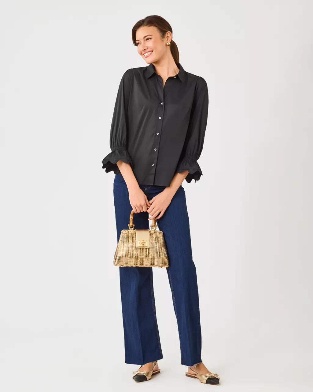 Lilly Pulitzer - The RicRac 3/4 Sleeve Lilly Shirt - Noir