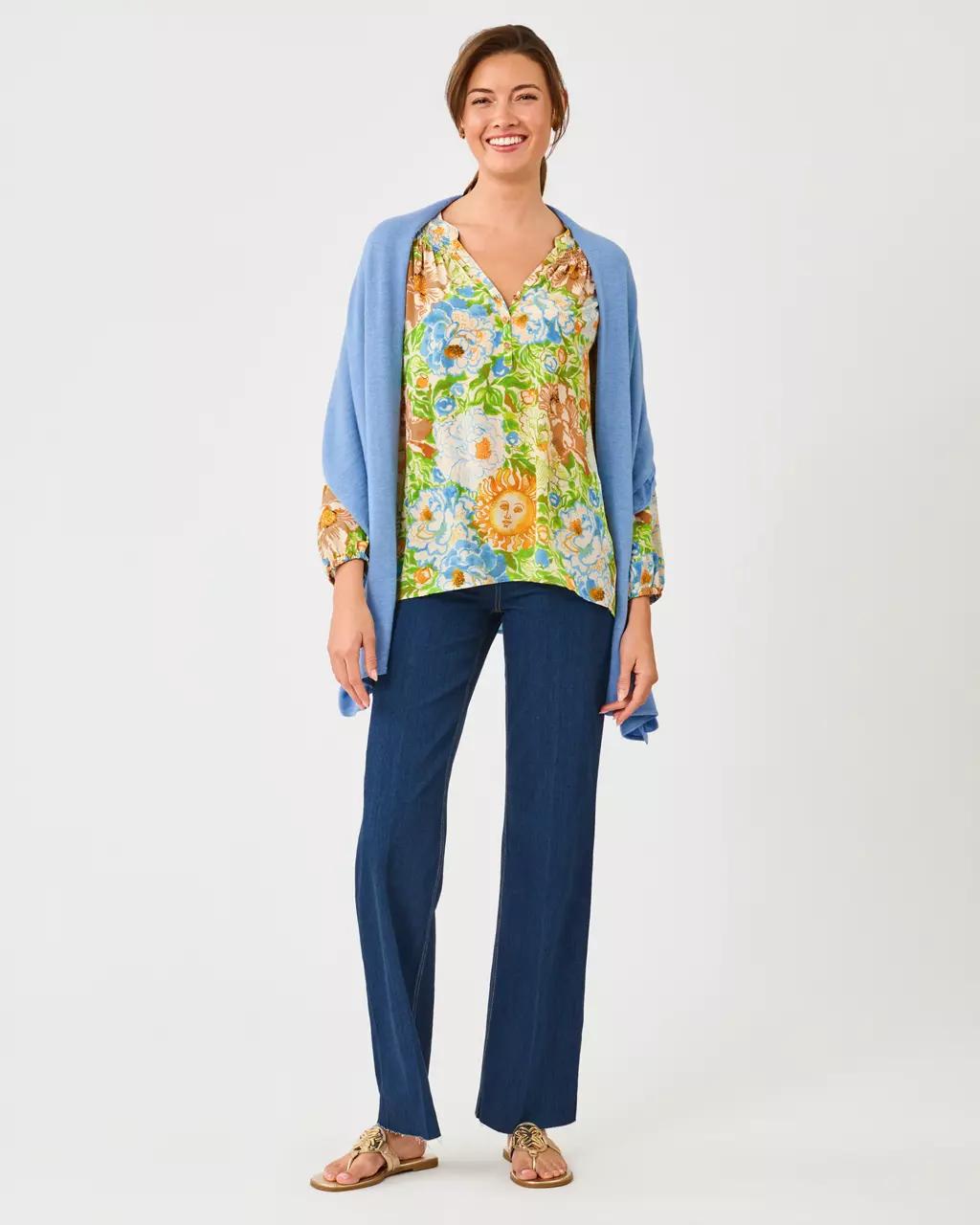 Lilly Pulitzer - Lanelle Wrap - Heathered Merriweather Blue