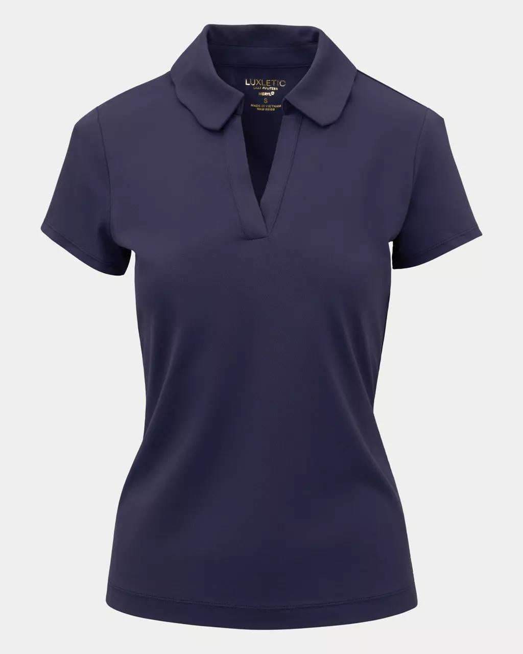Lilly Pulitzer - UPF 50+ Luxletic Frida Scallop Polo - True Navy