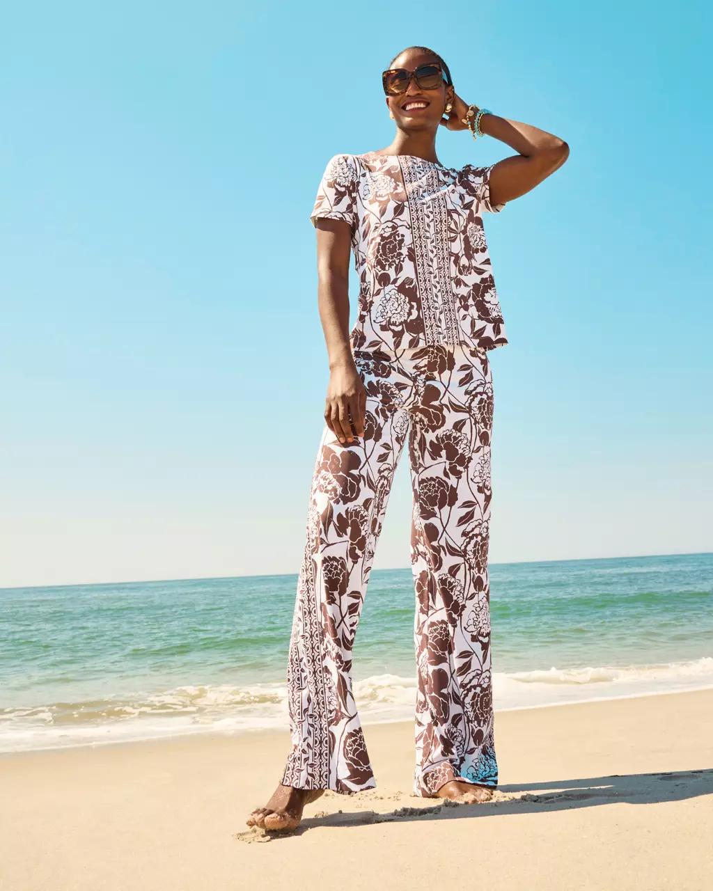 Lilly Pulitzer - UPF 50+ 32" Demia High Rise Palazzo Pant - Resort White