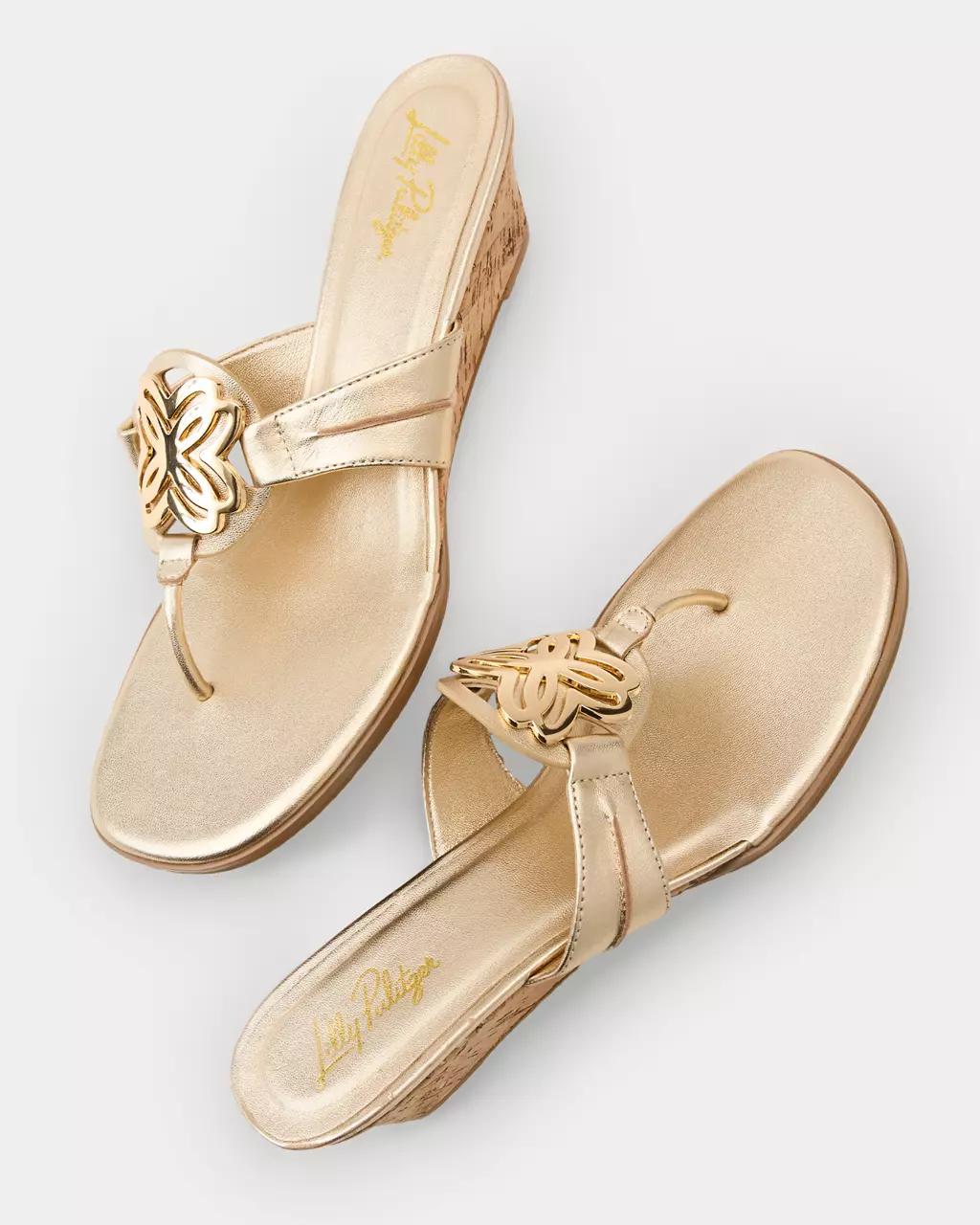 Lilly Pulitzer - The Lilly Wedge - Gold Metallic