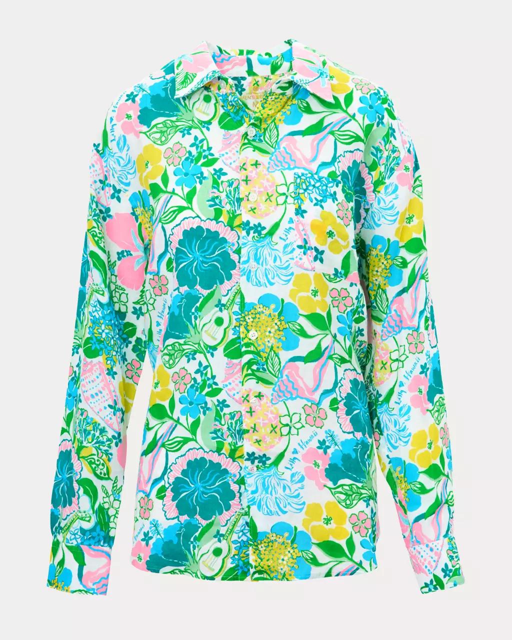 Lilly Pulitzer - Men's Stuff Addison Button Down Linen Shirt - Multi