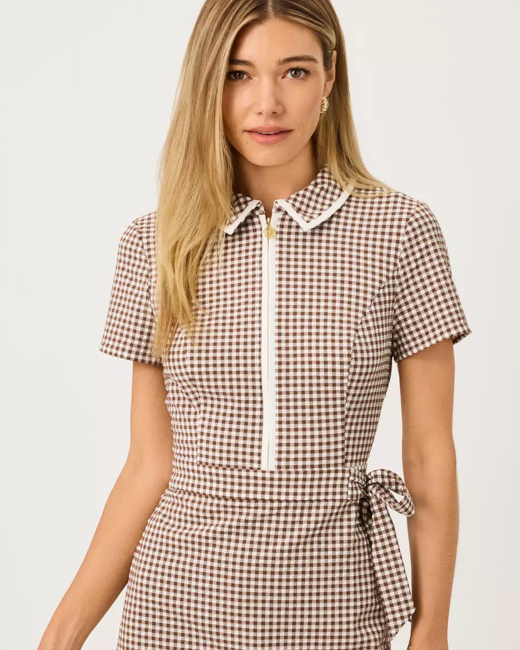 Lilly Pulitzer - UPF 50+ Luxletic Kathy Short Sleeve Tie Dress - Coco Beach