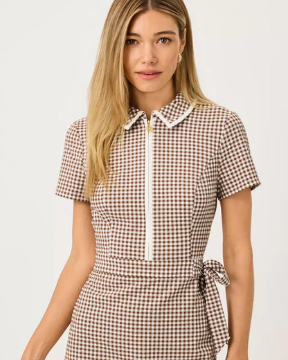 Lilly Pulitzer - UPF 50+ Luxletic Kathy Short Sleeve Tie Dress - Coco Beach