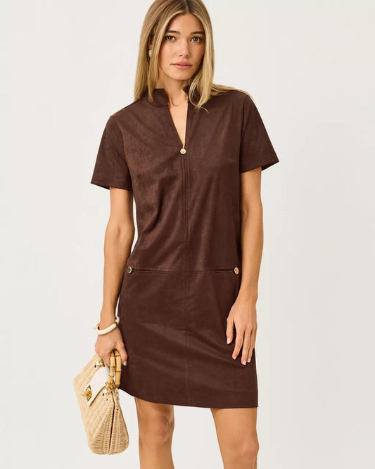 Lilly Pulitzer - Short Sleeve Knit Microsuede Rosee Dress - Coco Beach