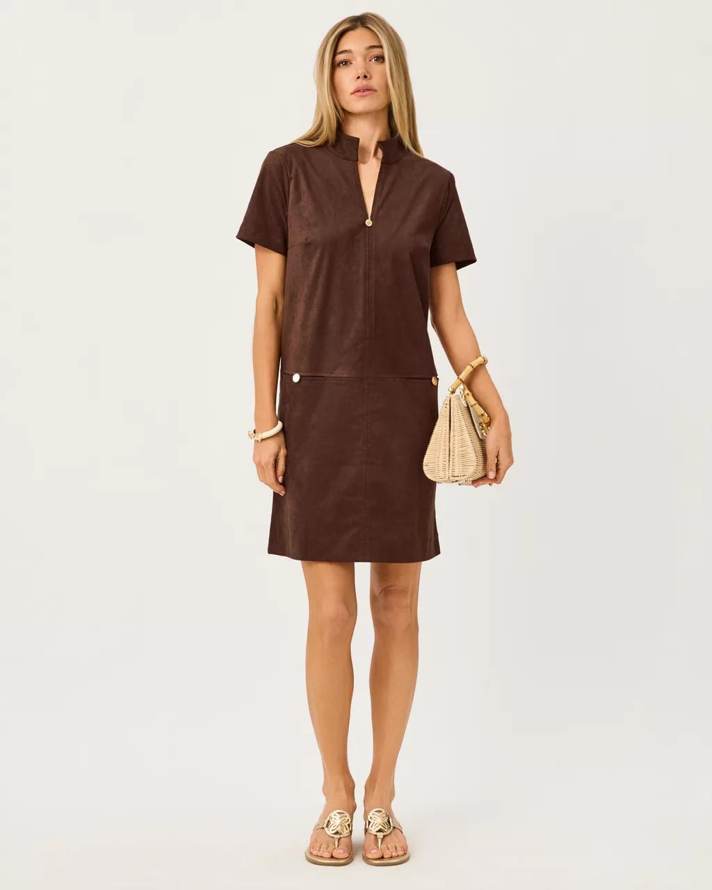 Lilly Pulitzer - Short Sleeve Knit Microsuede Rosee Dress - Coco Beach