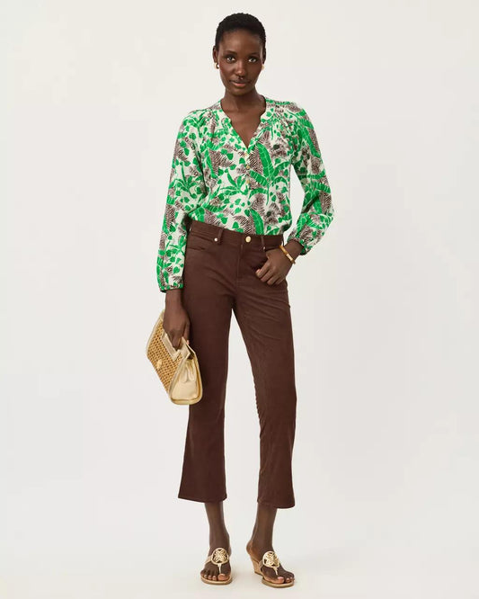 Lilly Pulitzer - 28" Annet Crop Flare Knit Microsuede Pant - Coco Beach
