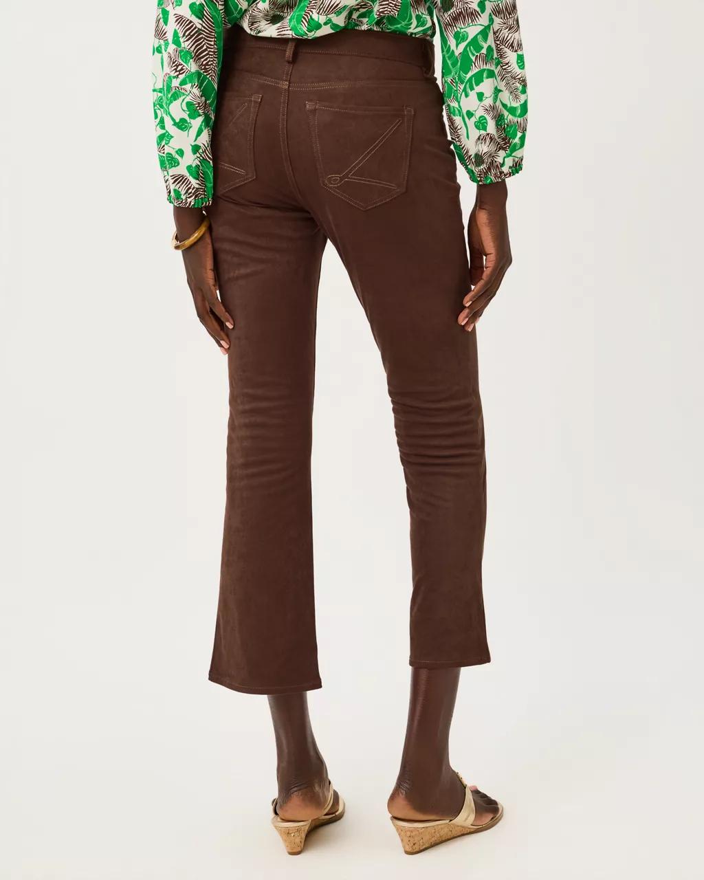 Lilly Pulitzer - 28" Annet Crop Flare Knit Microsuede Pant - Coco Beach