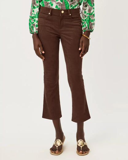 Lilly Pulitzer - 28" Annet Crop Flare Knit Microsuede Pant - Coco Beach