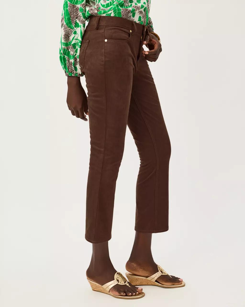 Lilly Pulitzer - 28" Annet Crop Flare Knit Microsuede Pant - Coco Beach