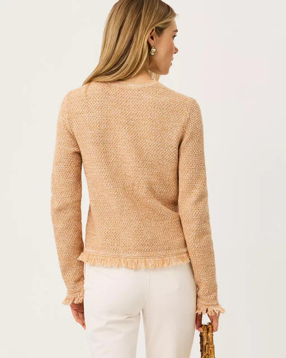 Lilly Pulitzer - Kelso Bow Cardigan - Iced Latte Marl