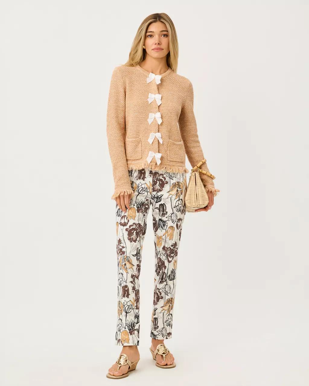 Lilly Pulitzer - Kelso Bow Cardigan - Iced Latte Marl