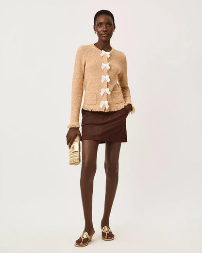 Lilly Pulitzer - Kelso Bow Cardigan - Iced Latte Marl