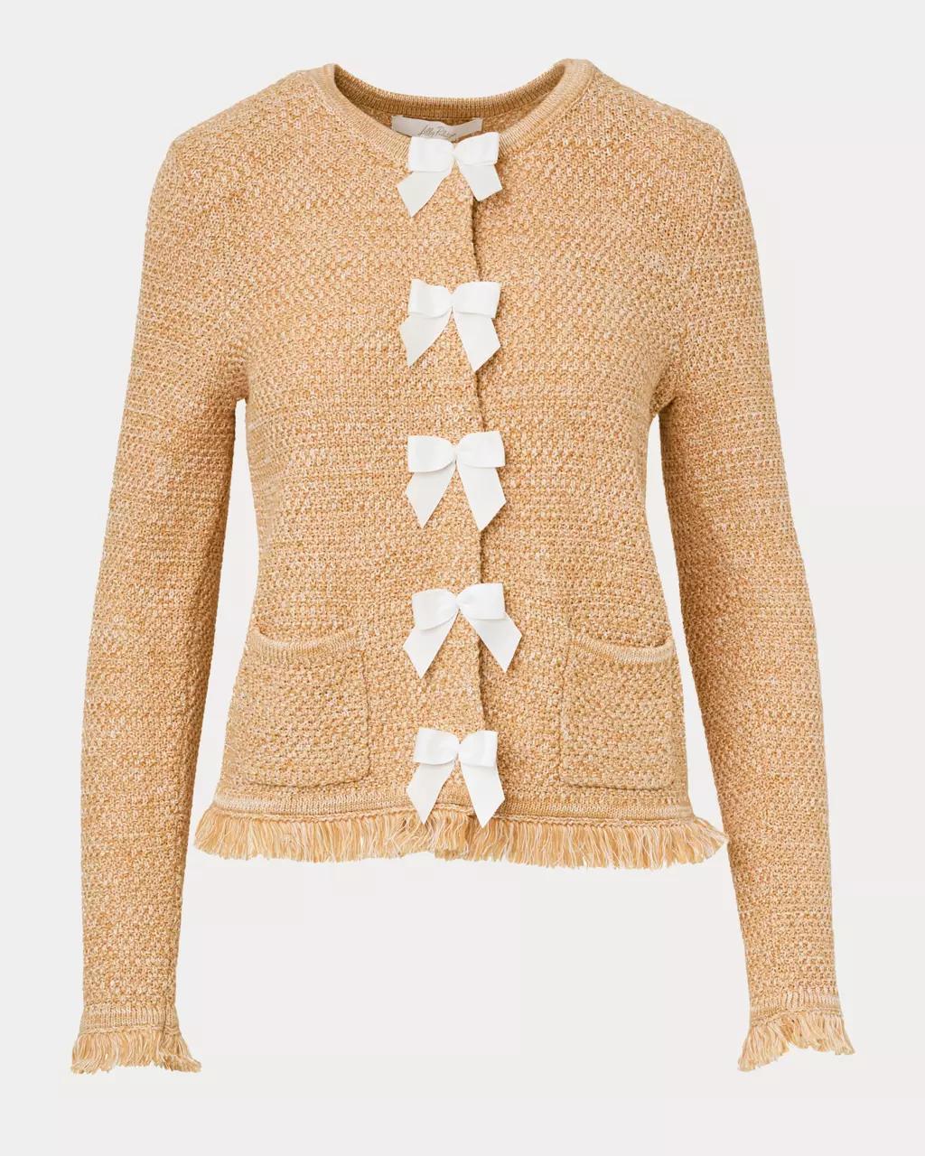 Lilly Pulitzer - Kelso Bow Cardigan - Iced Latte Marl
