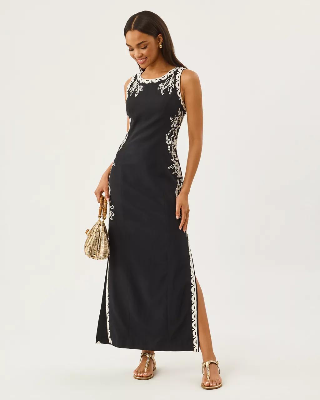 Lilly Pulitzer - Messina Maxi Shift Dress - Noir