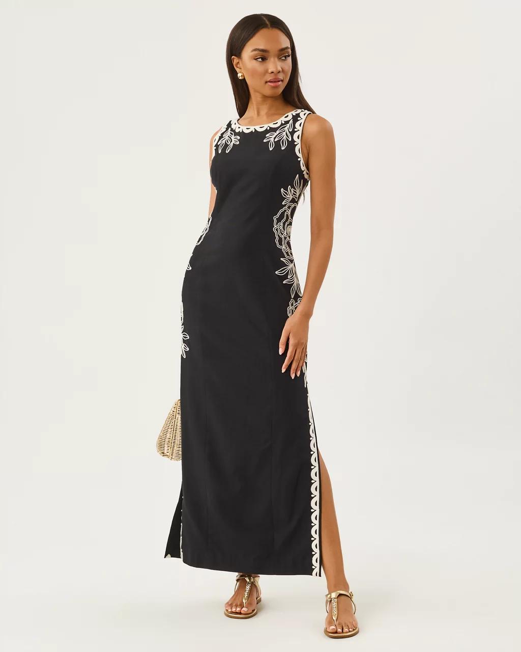 Lilly Pulitzer - Messina Maxi Shift Dress - Noir