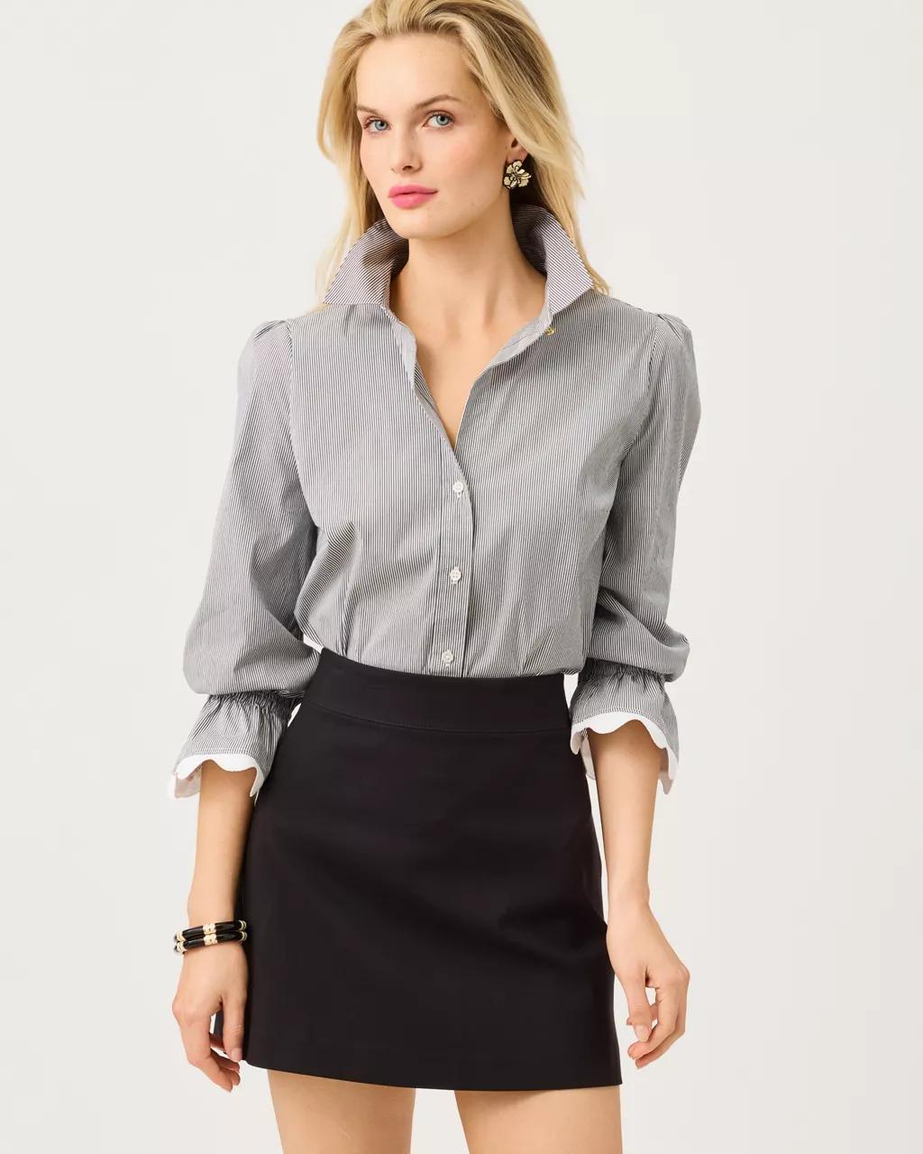Lilly Pulitzer - The RicRac 3/4 Sleeve Lilly Shirt - Noir