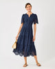 Low Tide Navy Scalloped Eyelet Border Poplin