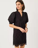 Noir Scalloped Eyelet Border Poplin