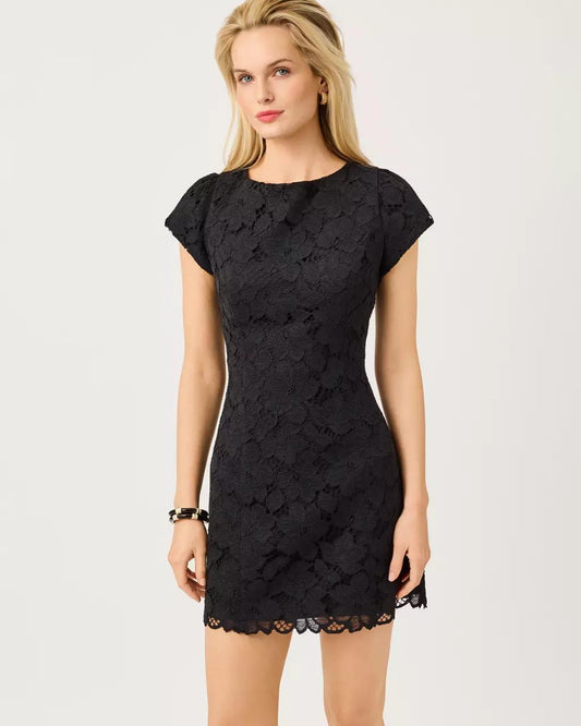 Lilly Pulitzer - Jules Short Sleeve Romper - Noir