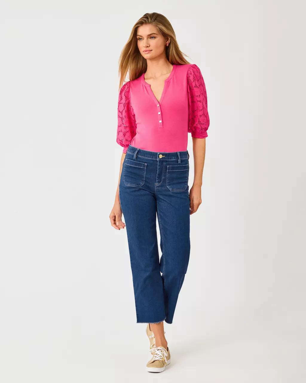 Lilly Pulitzer - 27" Harleen High Rise Crop Jean - Medium Wash