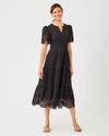 Noir Scalloped Eyelet Border Poplin