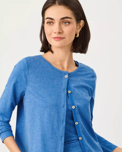 Lilly Pulitzer - UPF 50+ Kai Cardigan - Heathered Merriweather Blue