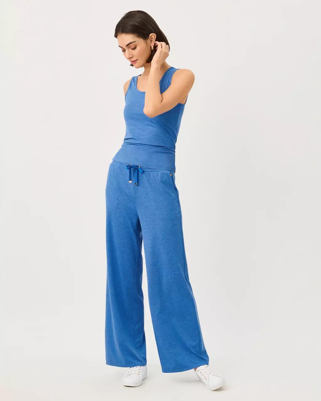 Lilly Pulitzer - UPF 50+ Callie 30" Wide Leg Pant - Heathered Merriweather Blue