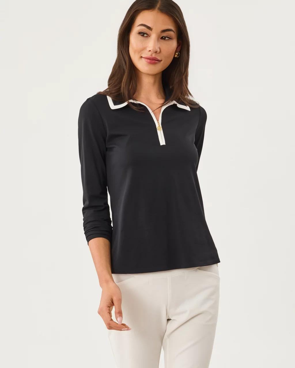 Lilly Pulitzer - UPF 50+ Luxletic Frida Half Zip Polo - Noir