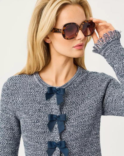 Lilly Pulitzer - Kelso Bow Cardigan - Low Tide Navy Marl