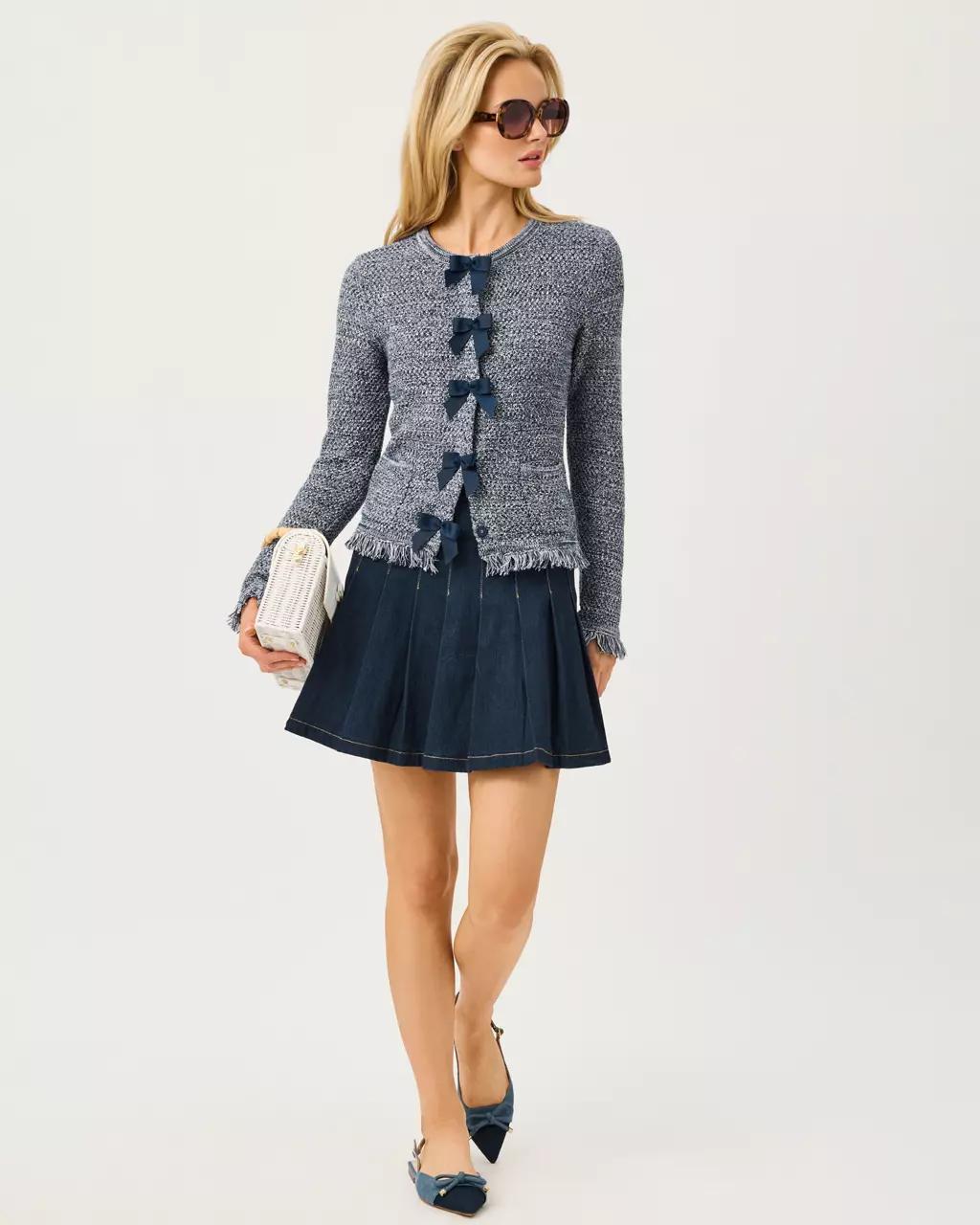 Lilly Pulitzer - Kelso Bow Cardigan - Low Tide Navy Marl