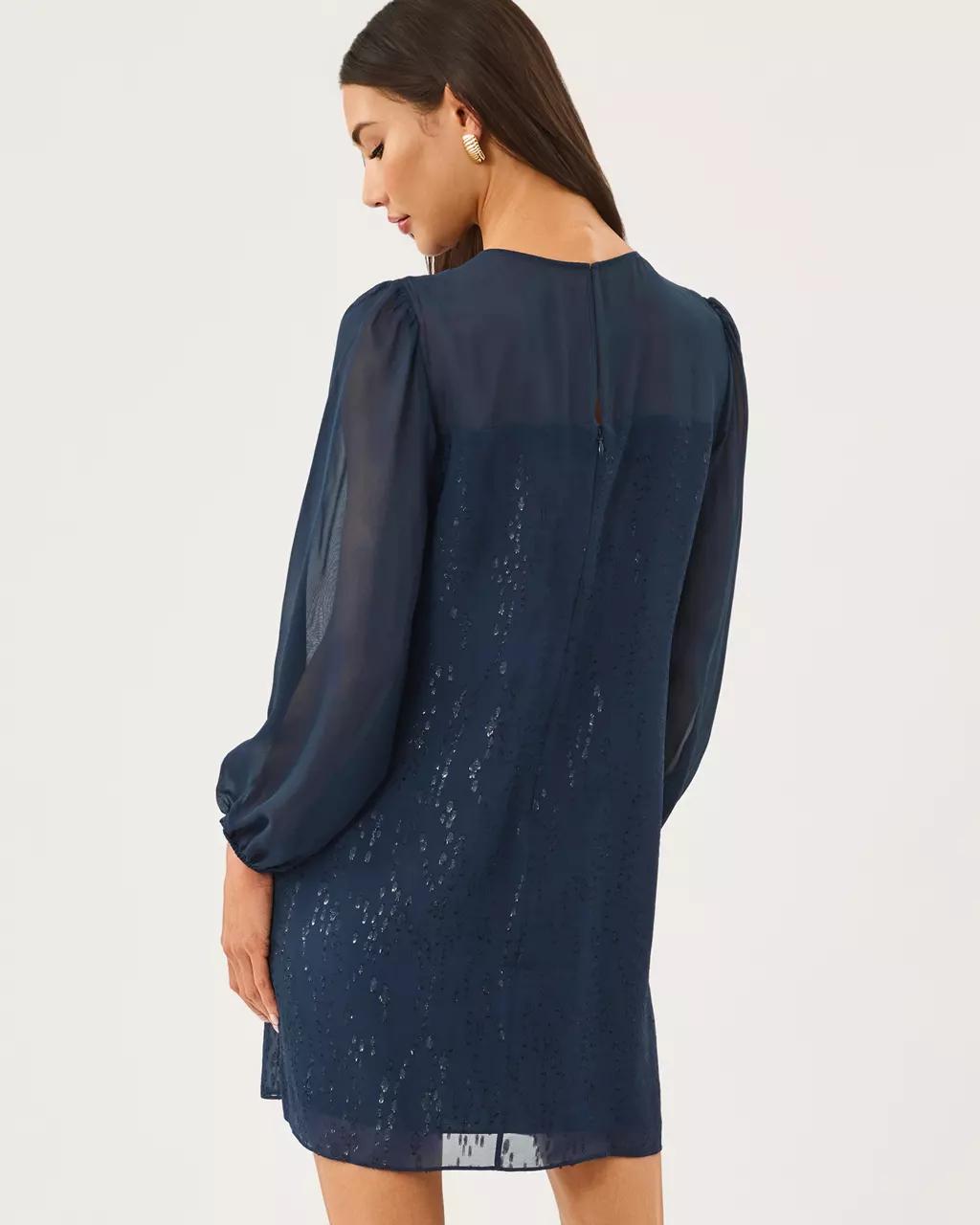 Lilly Pulitzer - Gail Silk Dress - Low Tide Navy