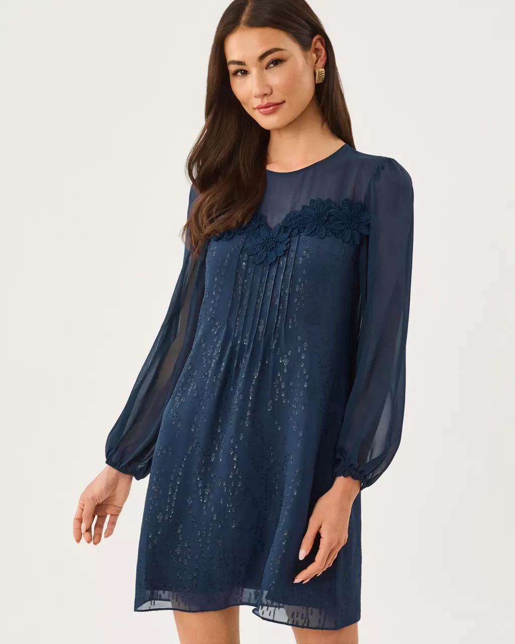 Lilly Pulitzer - Gail Silk Dress - Low Tide Navy