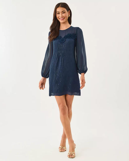Lilly Pulitzer - Gail Silk Dress - Low Tide Navy