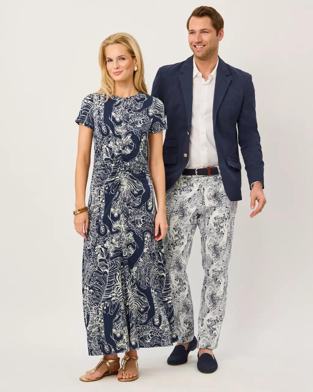 Lilly Pulitzer - UPF 50+ Alma Midi Dress - Low Tide Navy