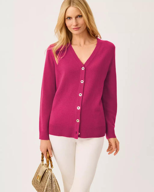 Lilly Pulitzer - Tippery Longer Length Cashmere Cardigan - Berry Bouquet