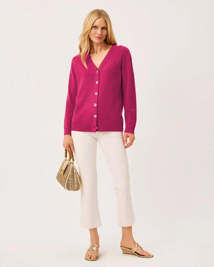 Lilly Pulitzer - Tippery Longer Length Cashmere Cardigan - Berry Bouquet