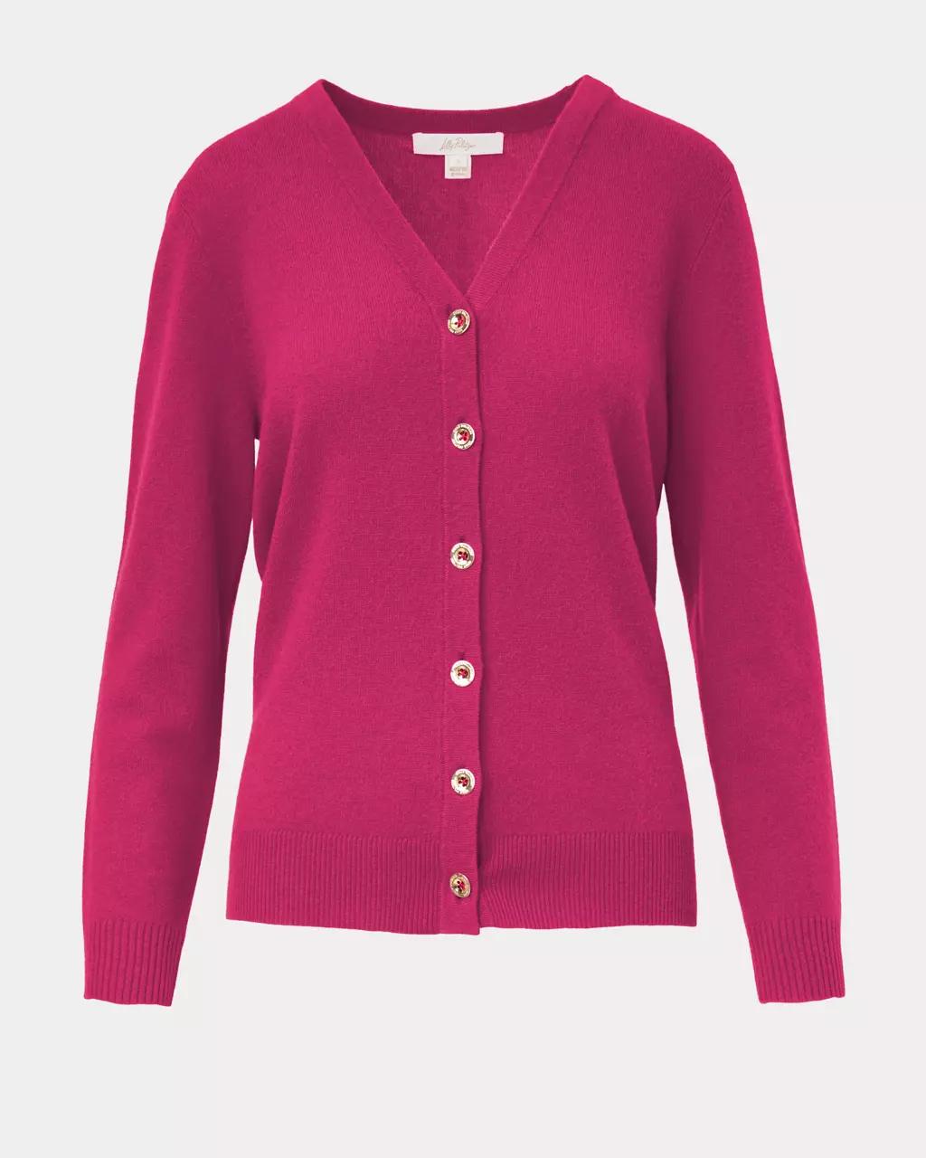 Lilly Pulitzer - Tippery Longer Length Cashmere Cardigan - Berry Bouquet