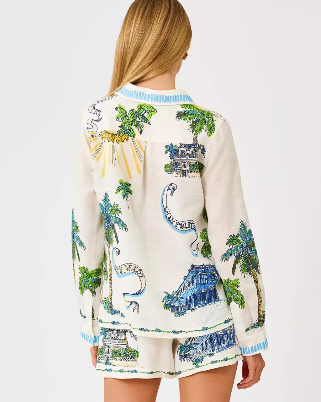 Lilly Pulitzer - Susana Linen Button Down Shirt - Coconut