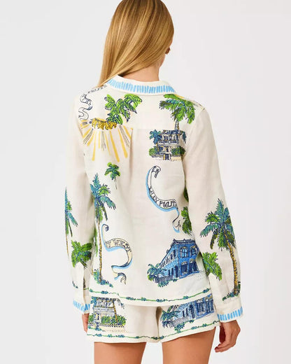 Lilly Pulitzer - Susana Linen Button Down Shirt - Coconut