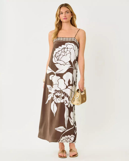Lilly Pulitzer - Jesslyn Silk Maxi Slip Dress - Coco Beach