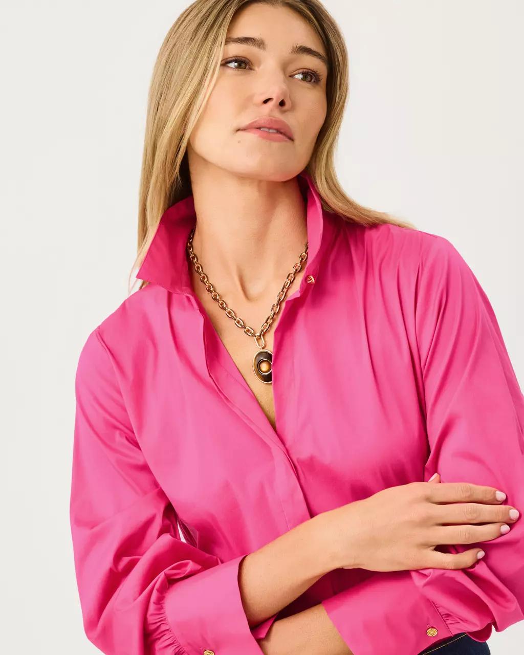 Lilly Pulitzer - The Tie Lilly Shirt - Pink Aster