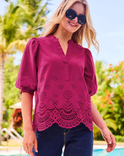 Lilly Pulitzer - Mialeigh Top - Berry Bouquet