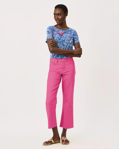 Lilly Pulitzer - 28" Lindessa High Rise Crop Jean - Pink Aster