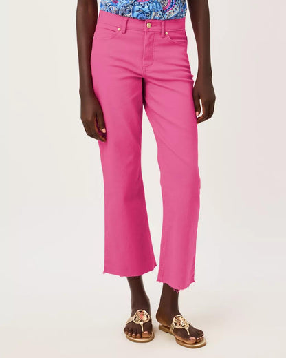 Lilly Pulitzer - 28" Lindessa High Rise Crop Jean - Pink Aster
