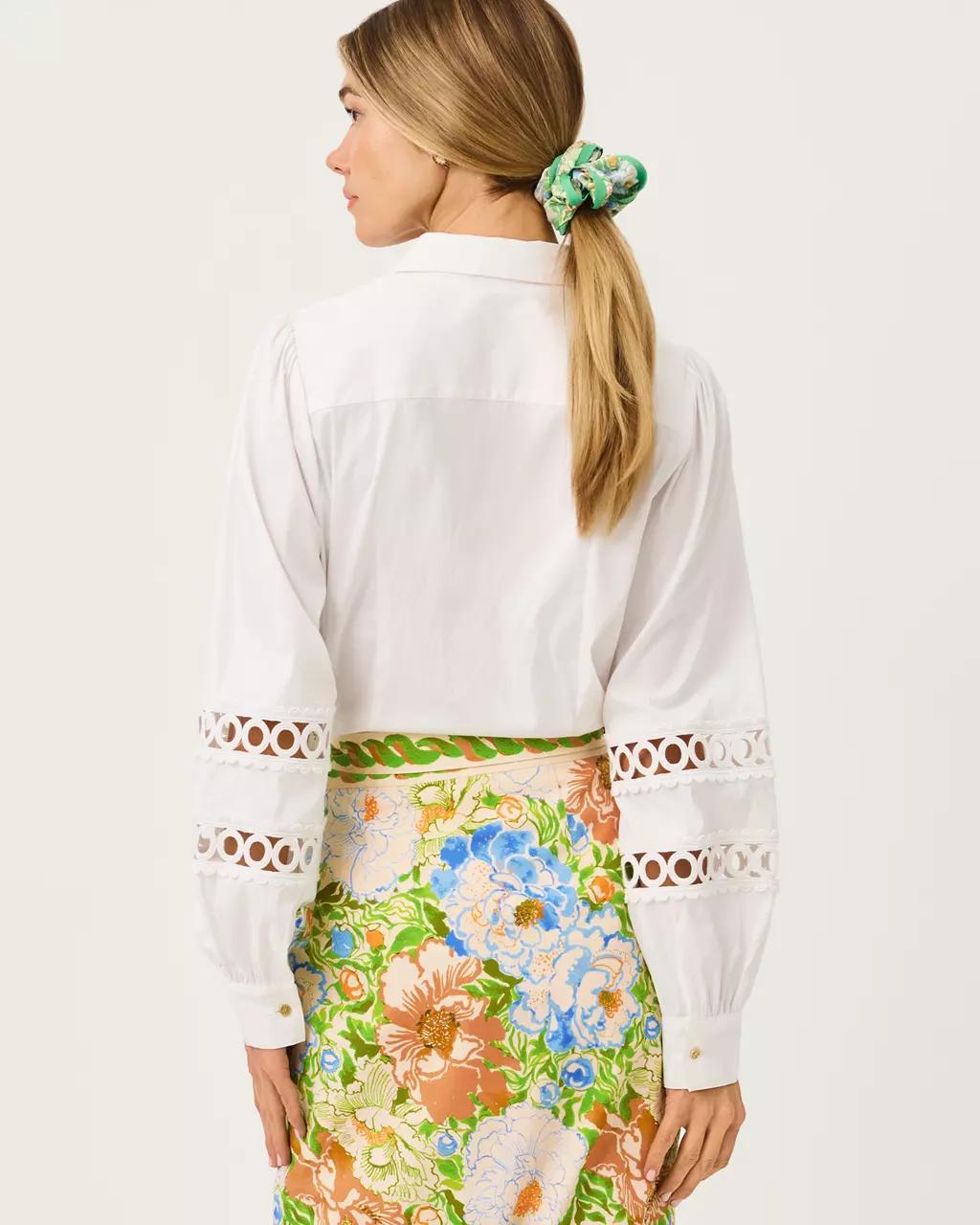 Lilly Pulitzer - The Lace Inset Lilly Shirt - Resort White