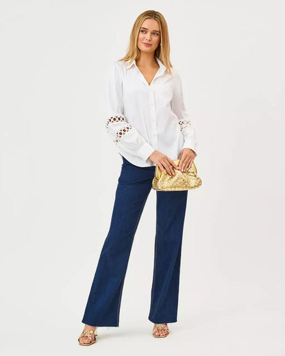 Lilly Pulitzer - The Lace Inset Lilly Shirt - Resort White