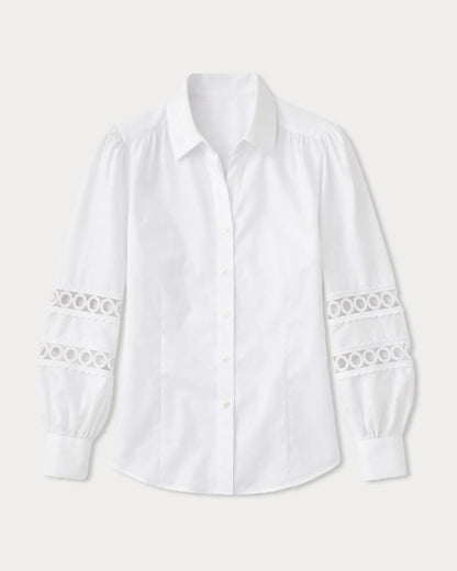 Lilly Pulitzer - The Lace Inset Lilly Shirt - Resort White