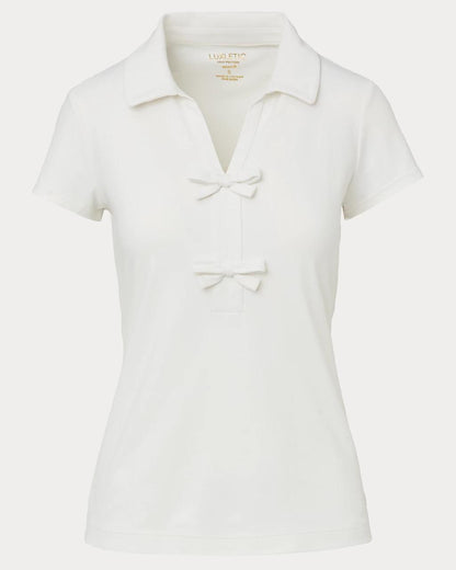 Lilly Pulitzer - UPF 50+ Luxletic Frida Bow Polo - Coconut